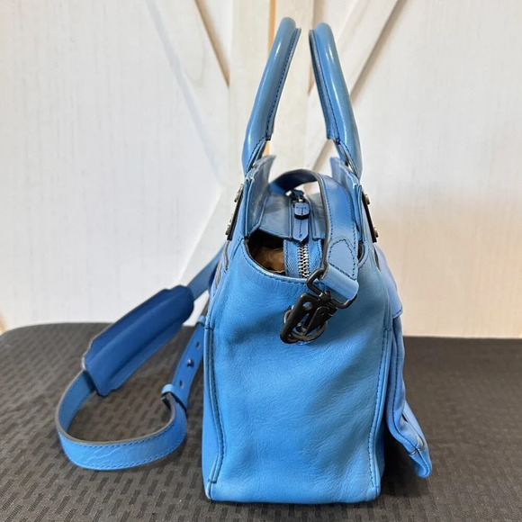 Rag & Bone Small Blue Leather Pilot Bag - Picture 3 of 16